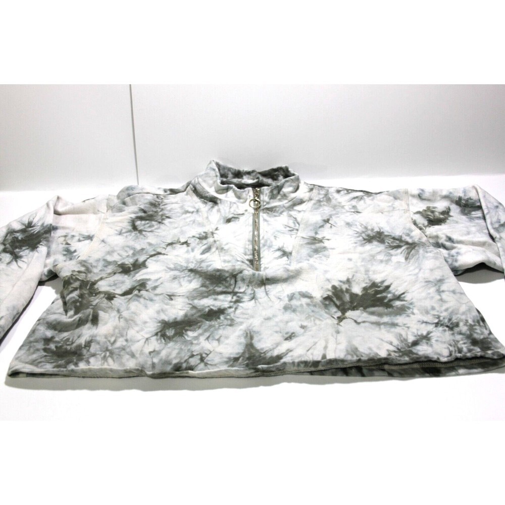 Code x Mode Green Tie Dye Sweatshirt Crop Top Half Zip Long Sleeve Size XL
